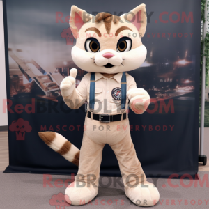 Beige Bobcat maskot kostume...