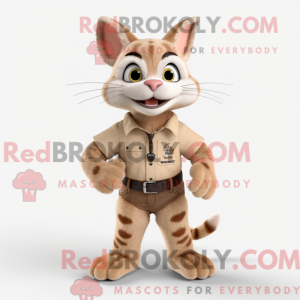 Beige Bobcat maskot kostume...