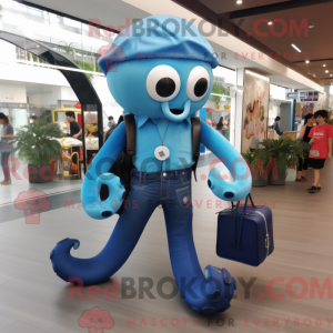 Blauer Oktopus Maskottchen...