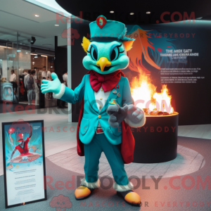 Turquoise Fire Eater mascot...