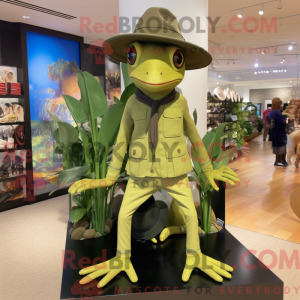 Olive Geckos mascot costume...