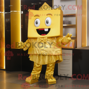 Gold Lasagna mascot costume...