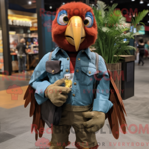 Brown Macaw mascot costume...