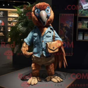 Brown Macaw mascot costume...