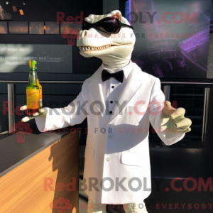 Hvid Tyrannosaurus maskot...