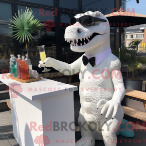 Hvid Tyrannosaurus maskot...