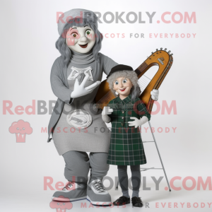 Gray Celtic Harp mascot...
