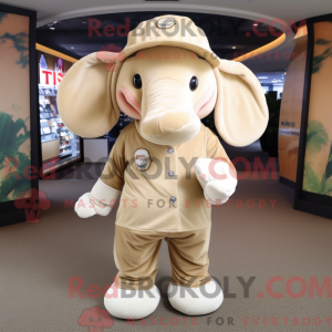 Beige Elephant mascot...