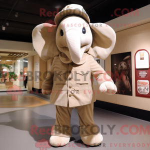 Beige Elephant mascot...