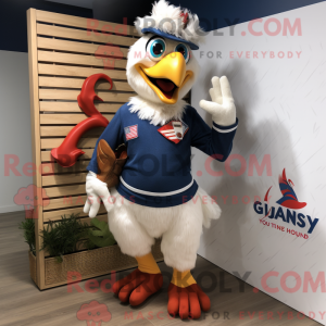 Navy Rooster mascot costume...