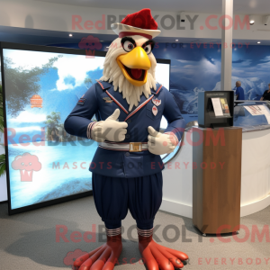 Navy Rooster maskot kostume...