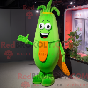 Lime Green Carrot mascot...