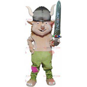 Mascota duende troll con casco vikingo - Redbrokoly.com