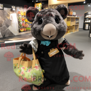 Sort hamster maskot kostume...