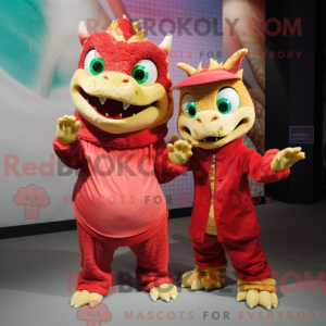Dragemaskotdraktfigur kledd...