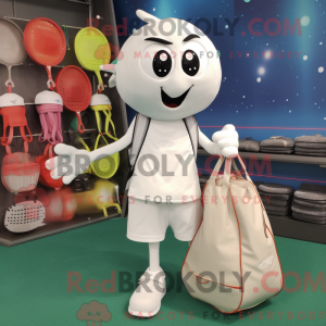 White Tennis Racket mascot...