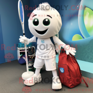 White Tennis Racket mascot...