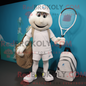 White Tennis Racket mascot...