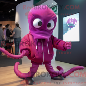 Magenta Octopus mascot...