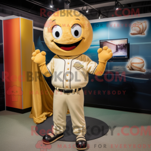 Gold Baseball Ball mascot...