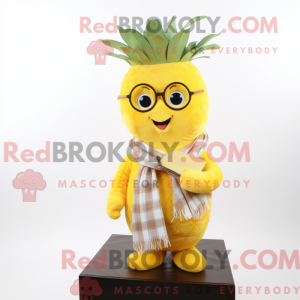 Gele aas mascottekostuum...