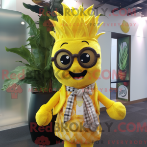 Gul aas maskot kostume...