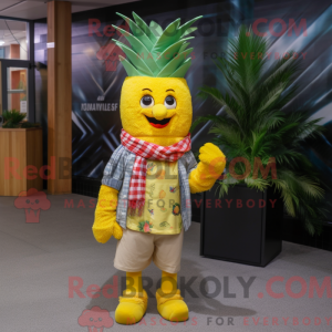 Gul aas maskot kostume...