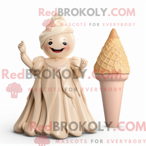 Tan Ice Cream Cone mascot...