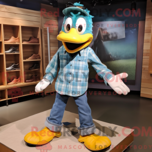 Teal Aglet mascot costume...