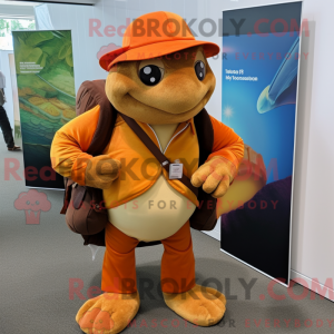 Brun Orange maskot kostume...