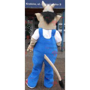 Troll mascotte met een Vikinghelm. Schepsel mascotte -