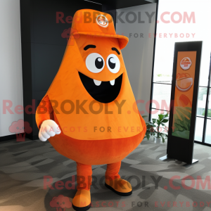 Orange Pizza maskot kostume...