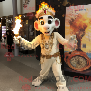 Beige Fire Eater mascot...