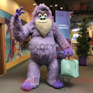 Lavender Sasquatch mascot...