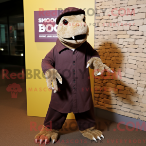 Brown Komodo Dragon mascot...