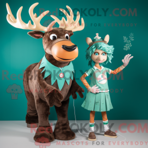 Teal Irish Elk mascot...