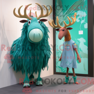 Teal Irish Elk mascot...