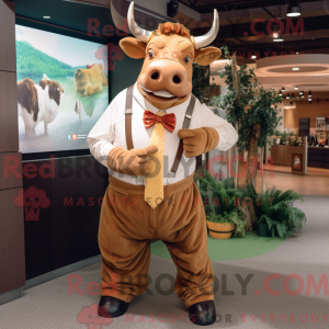 Tan Bull maskot kostume...