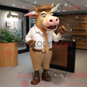 Tan Bull mascottekostuum...