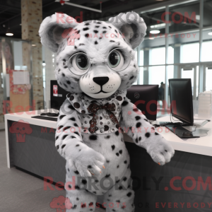 Grå Leopard maskot kostume...