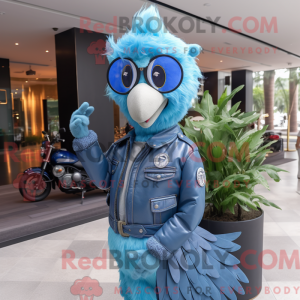 Sky Blue Peacock mascot...