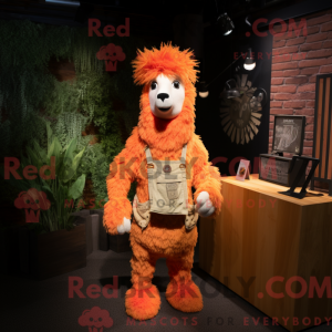 Orange Llama mascot costume...