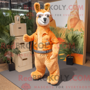 Orange lama maskot kostume...