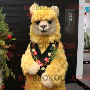 Gold Alpaca mascot costume...