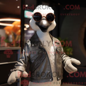 Silver Geese mascot costume...