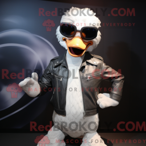 Silver Geese mascot costume...