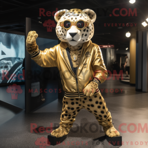 Gold Cheetah mascot costume...