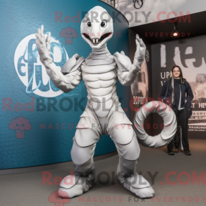 Silver Hydra mascot costume...