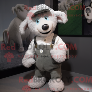 Silver Sheep mascot costume...