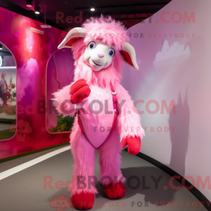 Pink Angora Goat mascot...